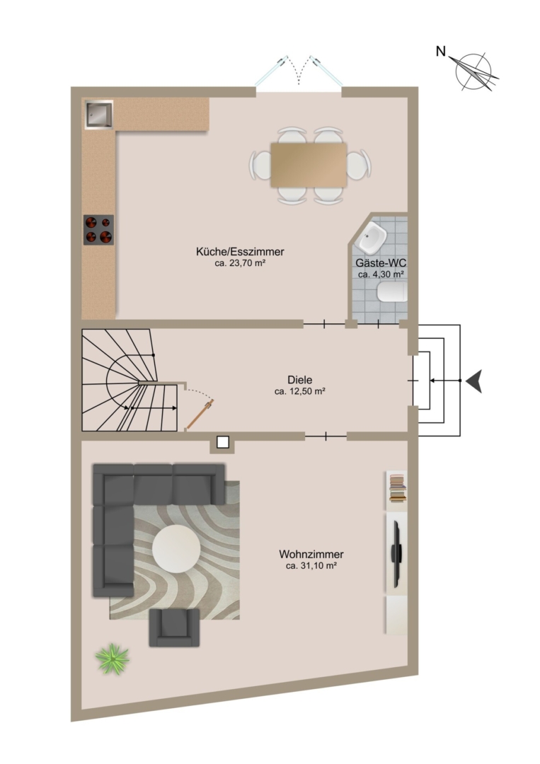Vorderhaus Erdgeschoss
